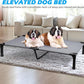 Heeyoo Elevated Dog Bed, Cooling Raised Pet Cot with Chew Proof Washable Breathable Mesh and Metal Frame, Portable Dog Cot Bed with No-Slip Feet for Outdoor or Indoor Use