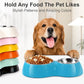 Elevated Dog Bowls Set - Non-Slip Raised Pet Feeder with Medium (2 Cups) & Large (4 Cups) Stainless Steel Bowls - Includes Durable Resin Stand for Puppies, Adult Dogs & Cats - Blue