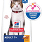 Hill's Science Diet Adult 7+, Senior Adult 7+ Premium Nutrition, Dry Cat Food, Chicken Recipe, 4 lb Bag