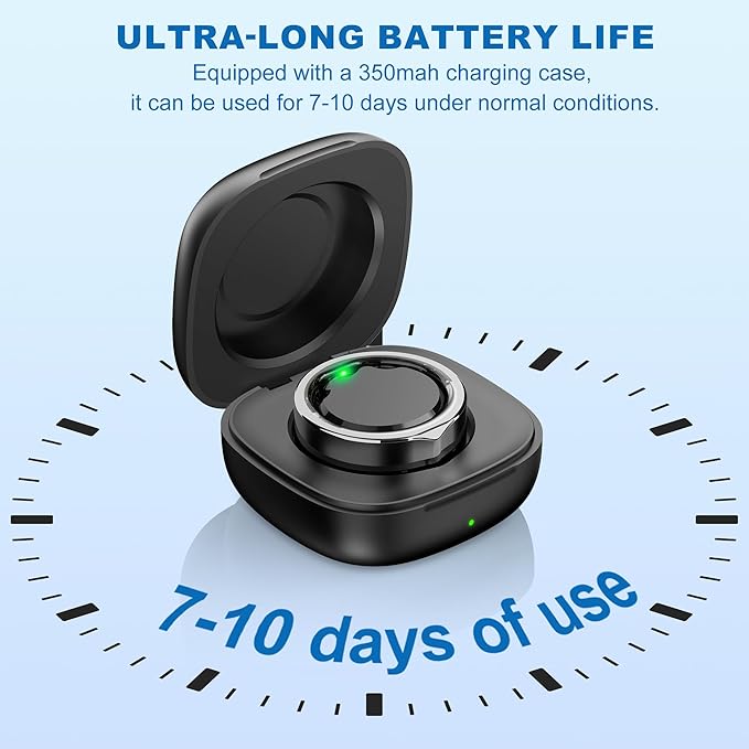 Smart Ring for Women Men - Titanium Health Fitness Tracker Ring with Heart Rate, Step Counting, Calories, Sleep & Stress Monitor for iPhone and Android, No Subscription Fee (Black, 10)