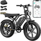 TST Electric Bike for Adults, 1500W Peak Brushless Motor 28 MPH 60 Miles/110 Miles Fat Tire E Bike with 48V 15Ah/ 25Ah Removable Battery 20" Electric Dirt Bike Hydraulic Suspension and 7-Speed