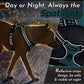Eagloo Dog Harness Small Sized Dog, No Pull Service Vest with Reflective Strips and Control Handle, Adjustable and Comfortable for Easy Walking, No Choke Pet Harness with 2 Metal Rings, Dark Green, S