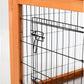 TRIXIE natura Outdoor Rabbit Hutch with Run - 2-Story Rabbit Cage with Non-Slip Ramp - Large Elevated Small Animal House with Secure Playpen, Hinged Roof & Pull-Out Tray - in Brown