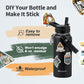32 oz Insulated Water Bottle with Straw (Cold for 48 Hrs), Stainless Steel Triple Wall Vacuum Sports Water Jug, Leakproof Hydro Cup Flask with Paracord Handle & Straw Spout Lids & DIY Stickers