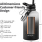 64 oz Insulated Water Bottle with Straw (Cold for 48 Hrs), Half Gallon Stainless Steel Triple Wall Vacuum Sports Water Jug, Leakproof Hydro Cup Flask with Straw Spout Lids & DIY Stickers
