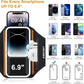Running Armband with Earphone Bag Cell Phone Armband for iPhone 16 15 Pro 14 Plus 13 11 XR XS, Galaxy S24/S10 Water Resistant Sports Phone Holder Case & Zipper Slot Car Key Holder for 6.9 inch Phone