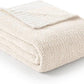 Snuggle Sac Heather Ivory Oversized Throw Blanket for Couch, Super Soft Warm Blankets Cozy Knit Fuzzy Lightweight Throw XL for Sofa, Bed, Heather Ivory, 50x 70 inches