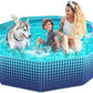 Jasonwell Foldable Dog Kiddie Pool - Hard Plastic Kids Paddling Pool Toddler Baby Swimming Pools for Backyard Collapsible Whelping Box Pet Doggie Cats Wading Pools Bathtub for Puppy Large Dogs 71In