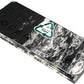 Oceanfoam Travel Workout Mat – 0.3" Thick Folding Exercise Mat for Yoga, Pilates, & Fitness – Non-Slip with Cotton Carrying Strap, Made with Sustainable Algae Foam – 24" x 72" (Black Marbled)