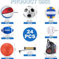 Leyndo 18 Pcs Sport Balls Bulk Set Basketball Football Volleyball Soccer Playground Baseball with Sport Equipment Bag Pump for Youth Adults Outdoor Indoor Practice Gift Back to School