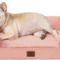 EHEYCIGA Orthopedic Dog Bed for Medium Dogs, Waterproof Memory Foam Medium Dog Beds with Sides, Non-Slip Bottom and Egg-Crate Foam Pet Couch Bed with Washable Removable Cover, Dusty Pink