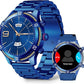 Smart Watch for Men Bluetooth Answer/Make Call, 1.43" AMOLED Display Luxury Smartwatch, Fitness Tracker with 100+ Sport Modes, Heart Rate/Sleep Monitor for iOS Android, 2 Watch Bands (Blue)
