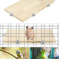 QWORK 13.6" x 7.9" Natural Wood Rectangle Stand for Bird Cages Suitable for Parakeets, Cockatiels, and Small Animals Easy Install with Stainless Steel Hardware 2 Pcs