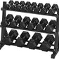 Hex Dumbbell Sets with Rack, 290-670 lb Rubber Encased Exercise & Fitness Dumbbells Set, Hand Weight for Strength Training, Weight Dumbbells