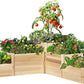 AMERLIFE 3-Tier Raised Garden Bed for Outdoor Gardening, Fir Wood Planter Box with Dividers, Tool-Free Assembly, Garden Box Perfect for Vegetables, Herbs, and Flowers