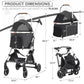 MoNiBloom Pet Stroller for Small/Medium Dogs w/Detachable Carrier & Lightweight Aluminum Frame, Folding Jogging Travel Stroller, Dark Gray