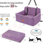 Dog Car Seat for Medium/Large Dogs, Pet Booster Seat for Under 55 lbs or 2 Small Dogs, Detachable & Washable Dog Car Bed for Backseat with 2 Safety Leashes (Purple)