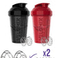'-2 Pack- 20 oz Protein Shaker Bottles for Protein Mixes - 2x Wire Whisk | Leak Proof Shaker Cups for Protein Shakes and Pre Workout | Protein Shaker Bottle Pack