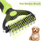 Pet Grooming Tool - 2 Sided Undercoat Rake for Cats and Dogs - Safe Dematting Comb for Easy Mats & Tangles Removing - No More Nasty Shedding and Flying Hair