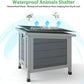 Coziwow Rabbit Hutch, Outdoor Cat House Weatherproof, Bunny Cage Indoor with Openable, Portable Small Animals Shelters with Nonslip Ramp for Hideout Rabbits/Feral Cats/Chicken/Duck/Small Animals-Gray