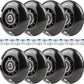 8pcs Inline Skate Wheels Led Light-Up Wheels 64/70/72/76/80mm w/Bushings 85-88A for Kids and Youth Beginners Children's Inline Skates Indoor/Outdoor Use (Black, 64mm)