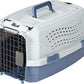 Amazon Basics 2-Door Top-Load Hard-Sided Cat Pet Travel Carrier, 19.0" L x 12.6" W x 10.0" H, Gray & Blue