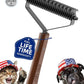 Extra Large 2-Sided Undercoat Rake for Dogs & Cats, Dog Brush for Shedding Remove Mats, Dematting Comb, Safe&Gentle Grooming Brush for German Shepherds Medium to Long-Haired Pets, Wooden Handle(Black)