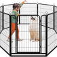 Dog Playpen Outdoor Extra Wide 8 Panels Heavy Duty Dog Fence 40" Height Anti-Rust with Doors Portable for RV Camping Yard, Total 21FT, 35 Sq.ft, Snowy Black
