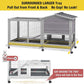 Aivituvin Rabbit Hutch Outdoor Indoor Rabbit Cage Chikcen Coop with Casters Guinea Pig Cage with 3 Deep No Leakage Pull Out Tray,Waterproof Roof