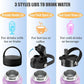 Water Bottle Insulated 32oz 40oz 64oz 128oz Straw Lid Spout Lid & 3 Lids, Leak Proof, Vacuum Insulated,Stainless Steel Water Bottle Wide Mouth for Sports, Gym or Office