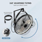 16 inch Wall Mount Fan with Lights and Remote,6-Speed Gazebo Ceiling Fan Adjustable Tilt Dimmable Wall Fan,High Velocity Industrial Outdoor Fans for Patio,Garage,Commercial,Black