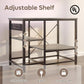 40-50 Gallon Fish Tank Stand with Charging Station, 36x19 Metal Aquarium Stand with 3-Tiers Adjustable Storage Shelves, 6-Legs Reptile Terrarium Stand, 660 LBs