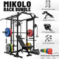 Mikolo Power Cage, Power Rack with Cable Crossover System, 1500LBS Squat Rack with LAT Pull Down System, Workout Cage with Pulley System for Fitness Home Gym