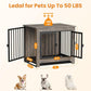 Dog Crate Furniture, Dog Crate End Table for Small and Medium Dogs,Wooden Cage Kennel Furniture Indoor, Modern Dog Crate with Multi-Purpose Removable Tray, Double-Doors Dog Furniture, Greige