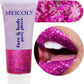 MEICOLY Purple Face Body Glitter,Mardi Gras Outfit for Women,Sparkle Mardi Gras Accessories,Chunky Glitter Face Paint,Face Eye Lip Hair Music Festival Rave Glitter Makeup,Body Glitter Gel for Women
