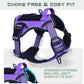 BUMBIN Tactical Dog Harness for Medium Dogs No Pull, Famous TIK Tok No Pull Puppy Harness, Fit Smart Reflective Pet Walking Harness for Training, Adjustable Dog Vest Harness with Handle Purple M