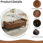 58.1'' Storage Bench Upholstered PU Leather End of Bedroom Bed Bench Ottoman with Tufted Cushioned Rolled Arm Large Storage Space for Reading Living Room Entryway, Brown