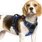 Eagloo Dog Harness Small Sized, Easy Wearing with 3 Buckles, Adjustable No Pull Pet Harness with 2 Rings for Walking, No Chock Reflective Soft Padded Vest with Control Handle, Blue & Black, S