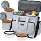 BAGLHER Dog Travel Bag, Pet Travel Bag (ALL Pet Travel Supplies), With 2 Pet Food Containers and 2 Collapsible Silicone Bowls; Essential Kits for Pet Travel DLwhite