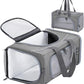 ‌Petsfit Airline Approved Pet Carrier for Small Dogs & Cats, 19x9x12 TSA Approved Carrier, with Removable Dual-Sided Padding (2-Way Placement) - Fits Under Most Airplane Seats, Escape Proof (Gray)