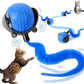 nteractive Cat Ball Toy, Cat Toy Ball with Cord Imitation Mouse, Obstacle Avoidance Smart CatToy Balls, Motion Activated Toys to Keep Them Busy (Blue, 1)