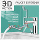 CECEFIN 1080°Rotating Faucet Extender Double Extension - Swivel Long Arm Robotic Faucet Aerator for Bathroom Kitchen Sink, Universal Spout Spray Attachment 2-Mode Outlet Face/Hair/Toddlers Hands Wash