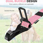 Pawaboo Dog Seatbelt for Car, 3-in-1 Dog Seat Belt Bungee, Shockproof Dogs Tether for Car with Buckle & Hook Latch, Adjustable Reflective Dogs Cars Harness Leash with 360° Lockable Buckle, Pink