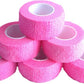 6 Pack 1" x 5 Yards Self Adhesive Bandage Wrap Breathable Cohesive Vet Wrap for Pets, Elastic Self-Adherent Tape for Sports, Wrist, Ankle (Pink)