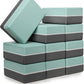 Sunshine Yoga 4" Striped Yoga Block, 10 Pack Bulk EVA Foam Yoga Blocks, Firm and Supportive Yoga Brick, Balance Foam for Stretching, Pilates, and Workout, 4" x 6" x 9"