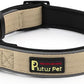 Plutus Pet Tactical Dog Collar, Reflective, Adjustable Heavy Duty Dog Collar, Soft Padded and Comfortable, for Small Medium and Large Dogs (Beige, XS)
