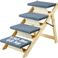 VEVOR Wood Pet Stairs/Pet Steps, 2-in-1 Foldable Wooden Dog Stair for Beds, Sofa and Cars, Dog Stairs & Ramp with 4 Steps for Small Medium Large Pet, up to 150 lbs