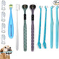 Dog Toothbrush, 360 Degree Finger Toothbrush, Triple Head Toothbrushes,Cleaning Brushes for Dog Cat Oral Dental Health (12 Kit)