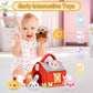 Baby Toys 0-12 Months, Plush Toy Set- 4 Sensory Soft Toys with Crinkle, Rattles for 0-3-6-9-12 Month Newborn Infant, 1st Birthday for Babies Boys Girls Age 1+ (Barn with Farm Animals)