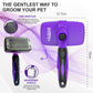 Pet Self Cleaning Slicker Brush and Grooming Comb - Gently Removes Loose Hair, Tangles, and Dirt - Skin Friendly Deshedding Grooming Tool for Hair Dogs & Cats - Pet Supplies Accessories (Purple)